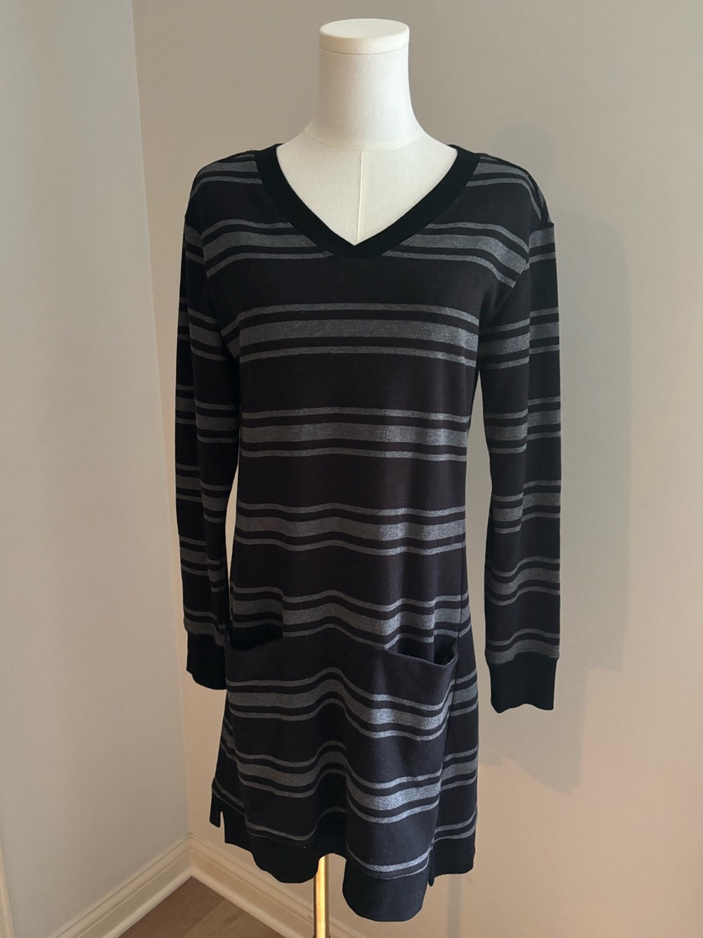 Hatley Striped Knit Long Sleeve Sweatshirt Dress
